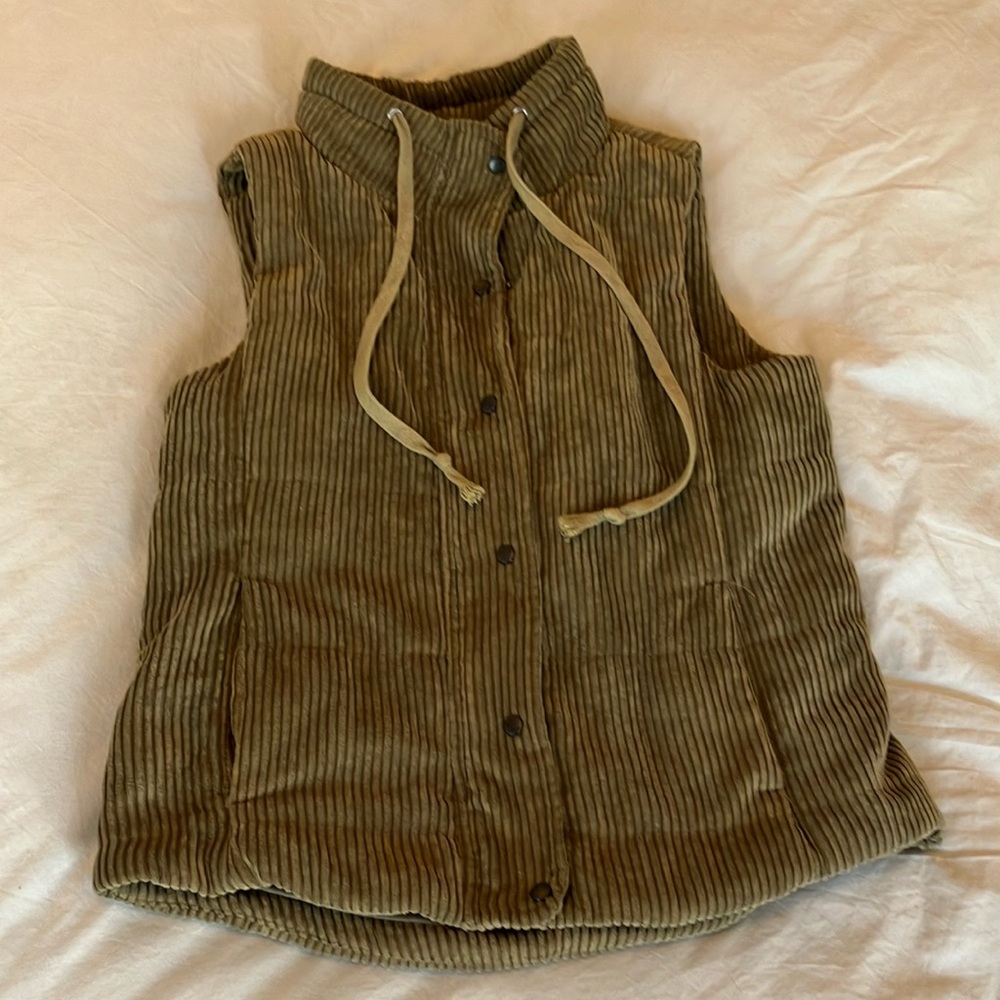 Corduroy Vest with Pockets - Green